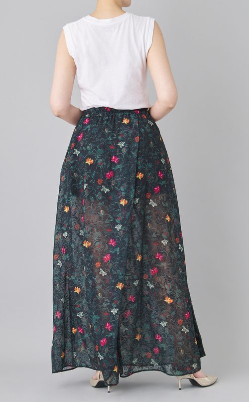 フラワープリントワイドパンツ