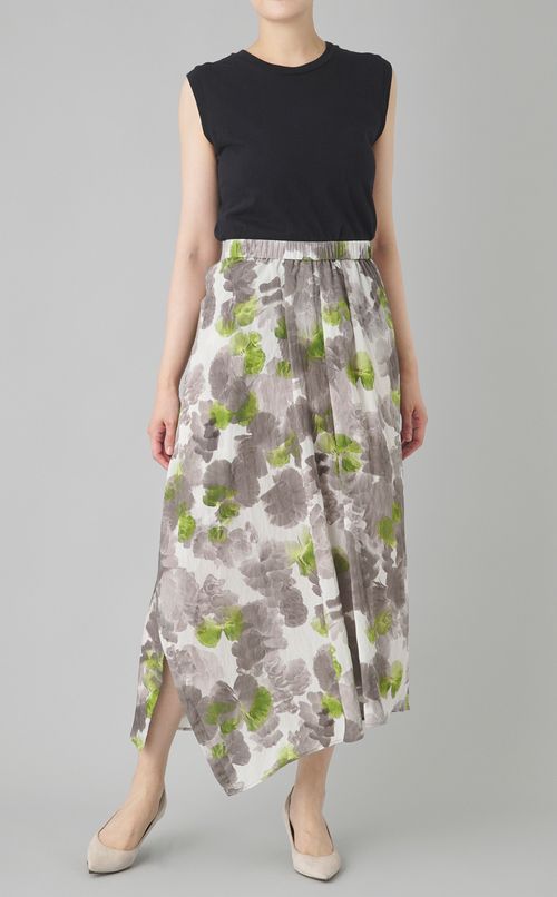 フラワープリントギャザースカート