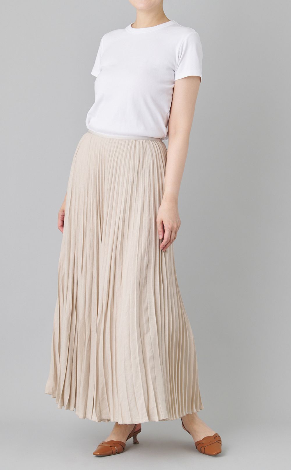 フレンチリネンプリーツスカート