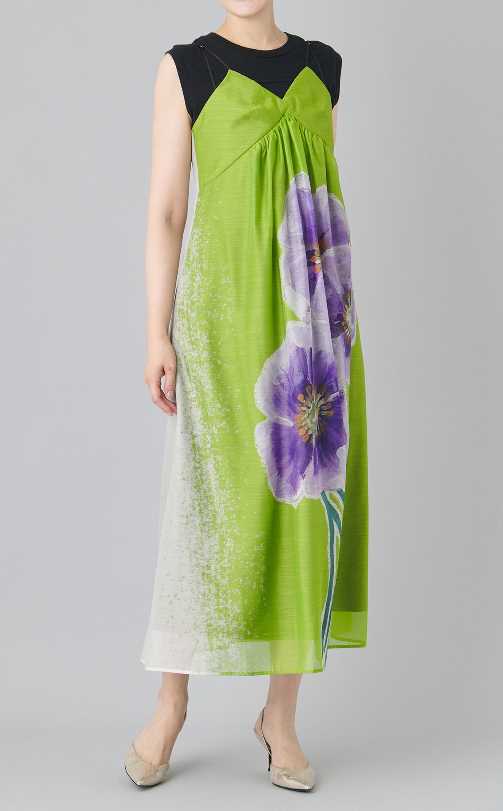 ポピープリントキャミソールドレス