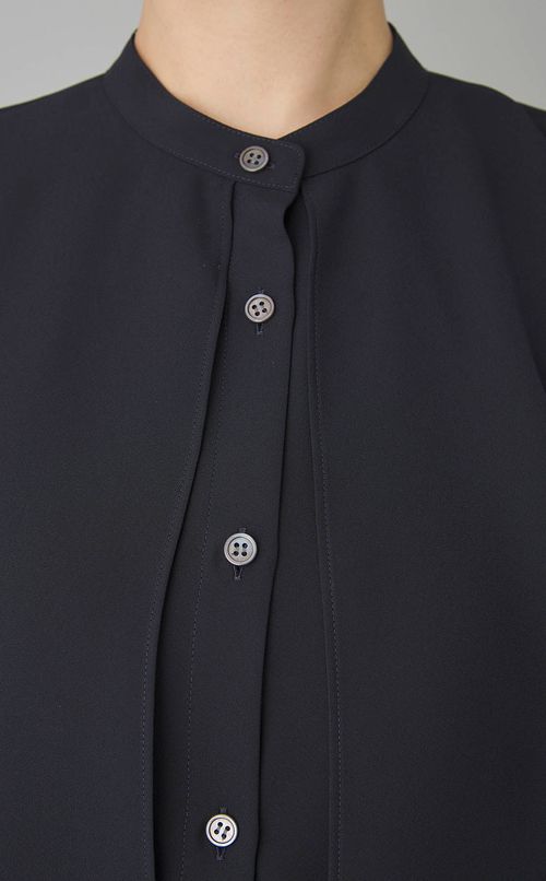 フロントタイバンドカラーシャツ