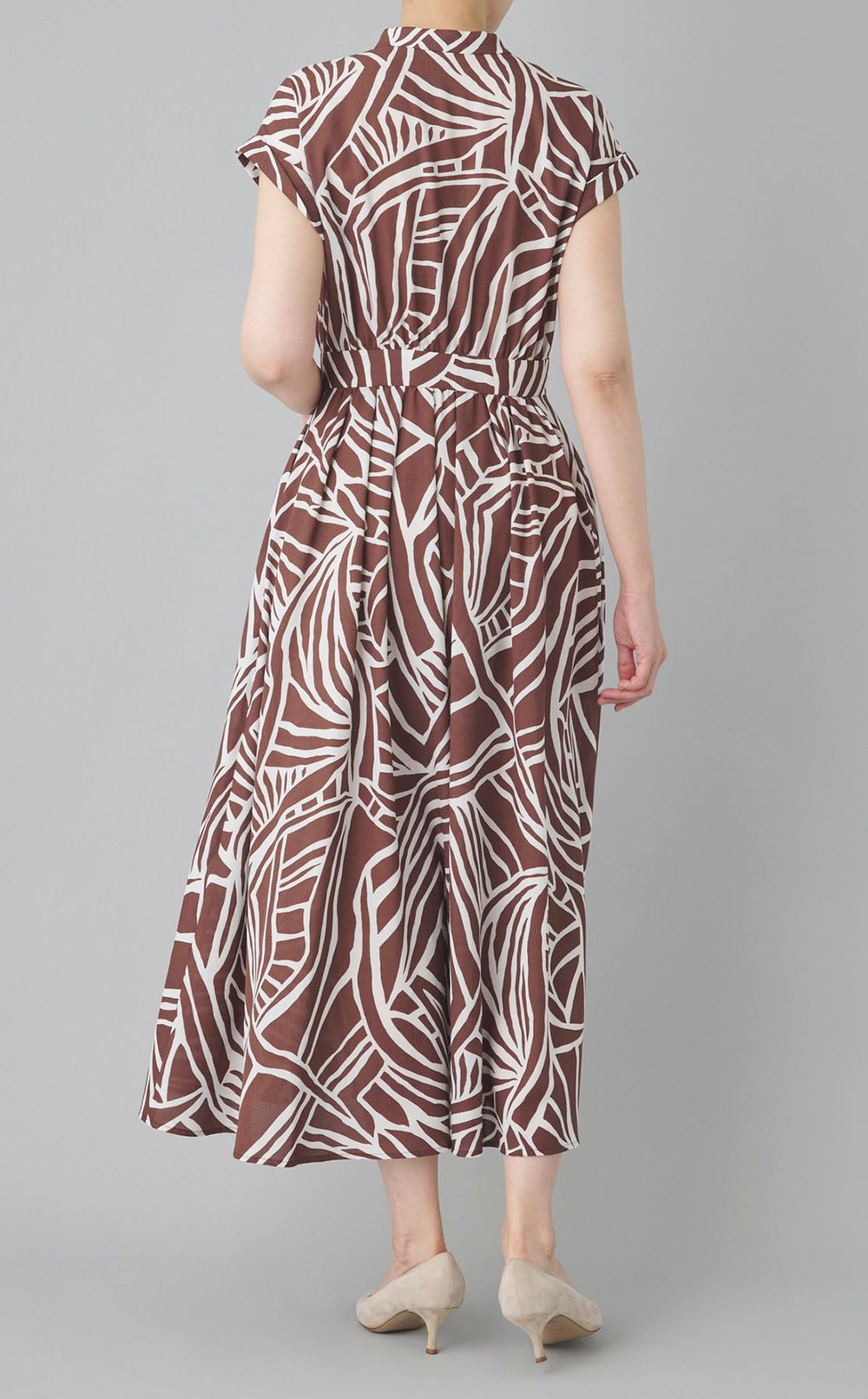 アニマルプリントシャツワンピース