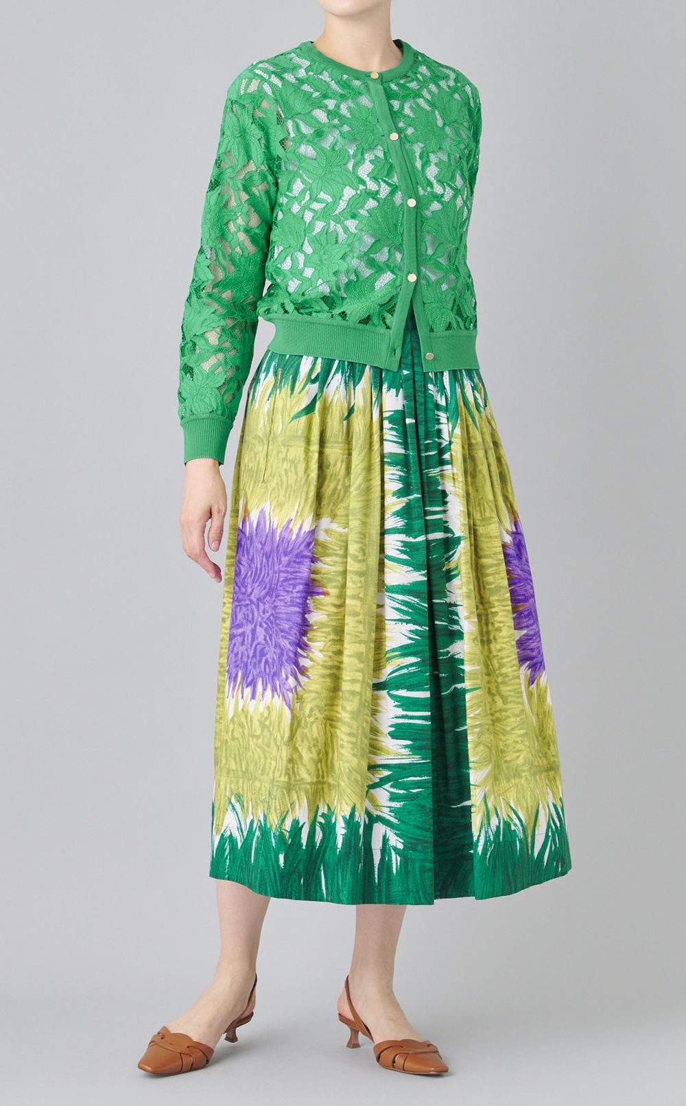 レースコンビカーディガン