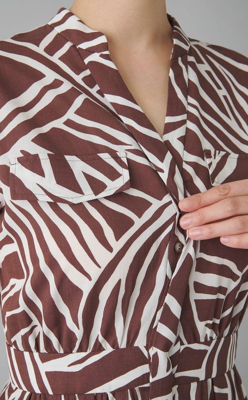 アニマルプリントシャツワンピース