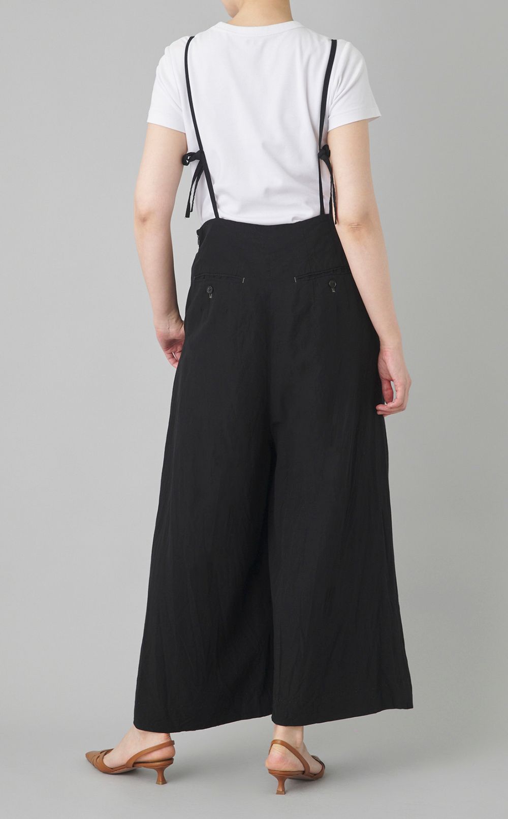 【reADdress】リネン混キャミソールワイドサロペット