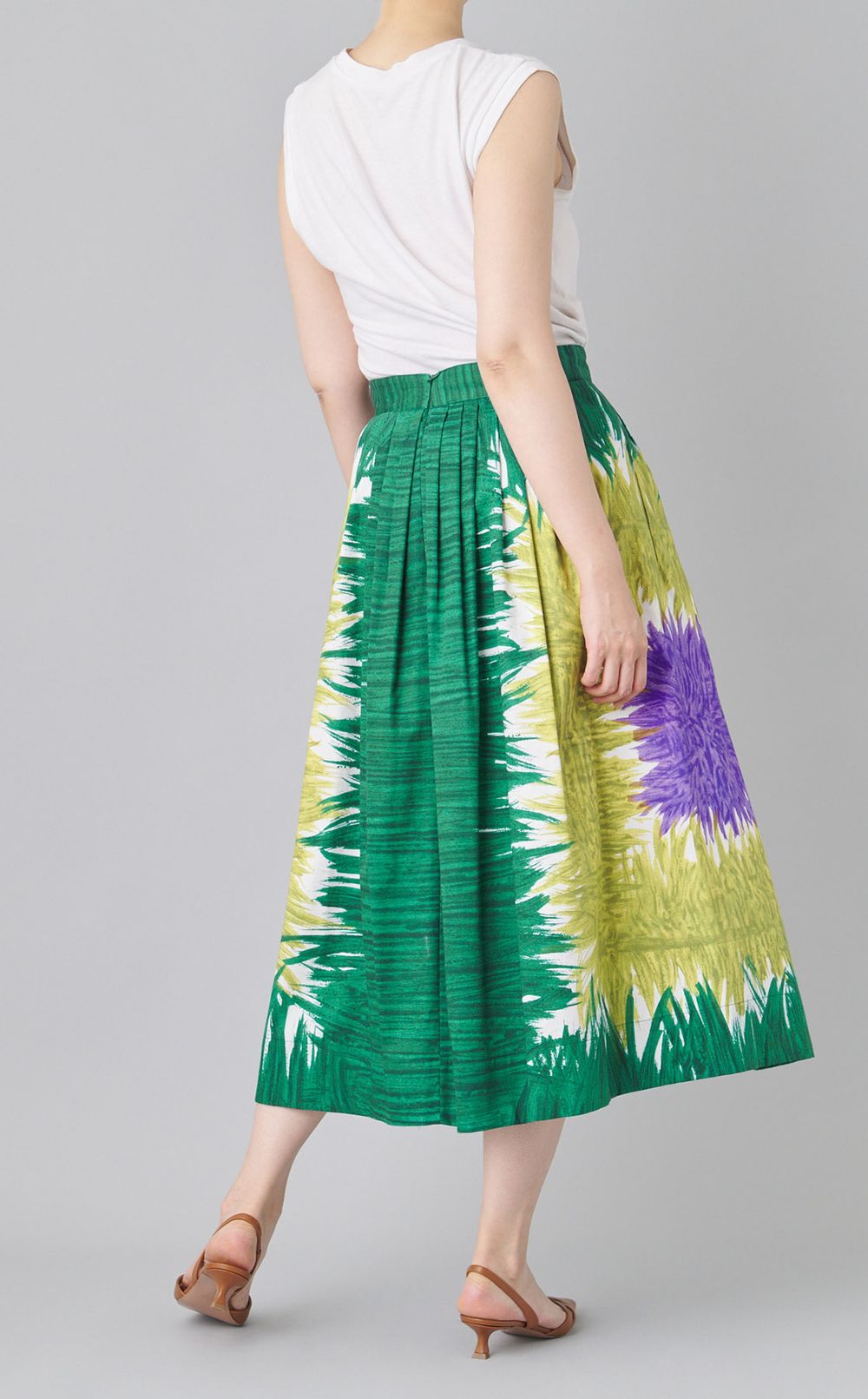 アブストラクトプリントギャザースカート