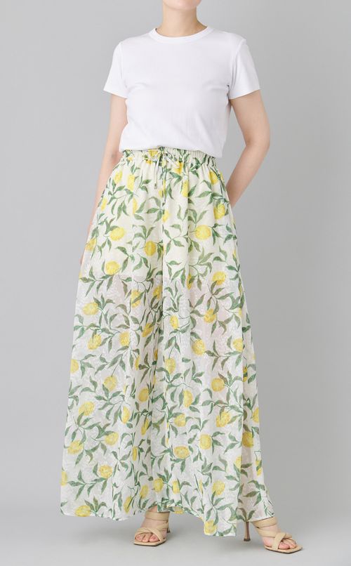 フラワープリントワイドパンツ