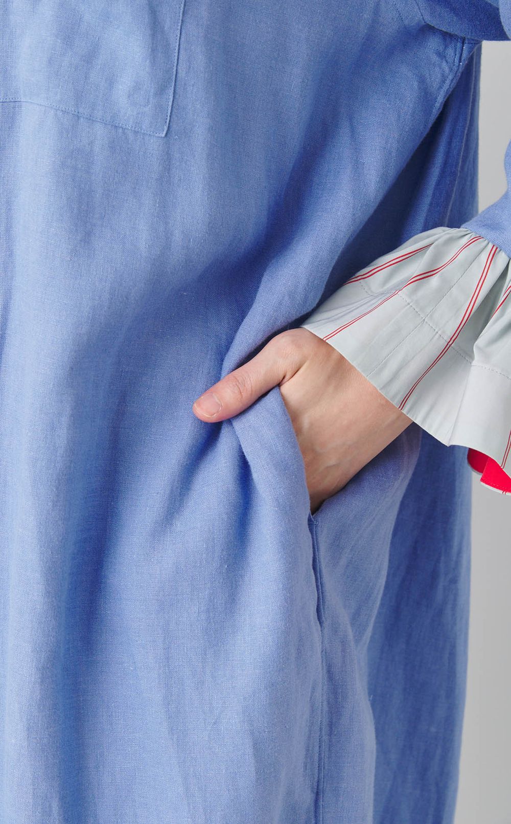 【roop】ビックポケットチーフシャツドレス