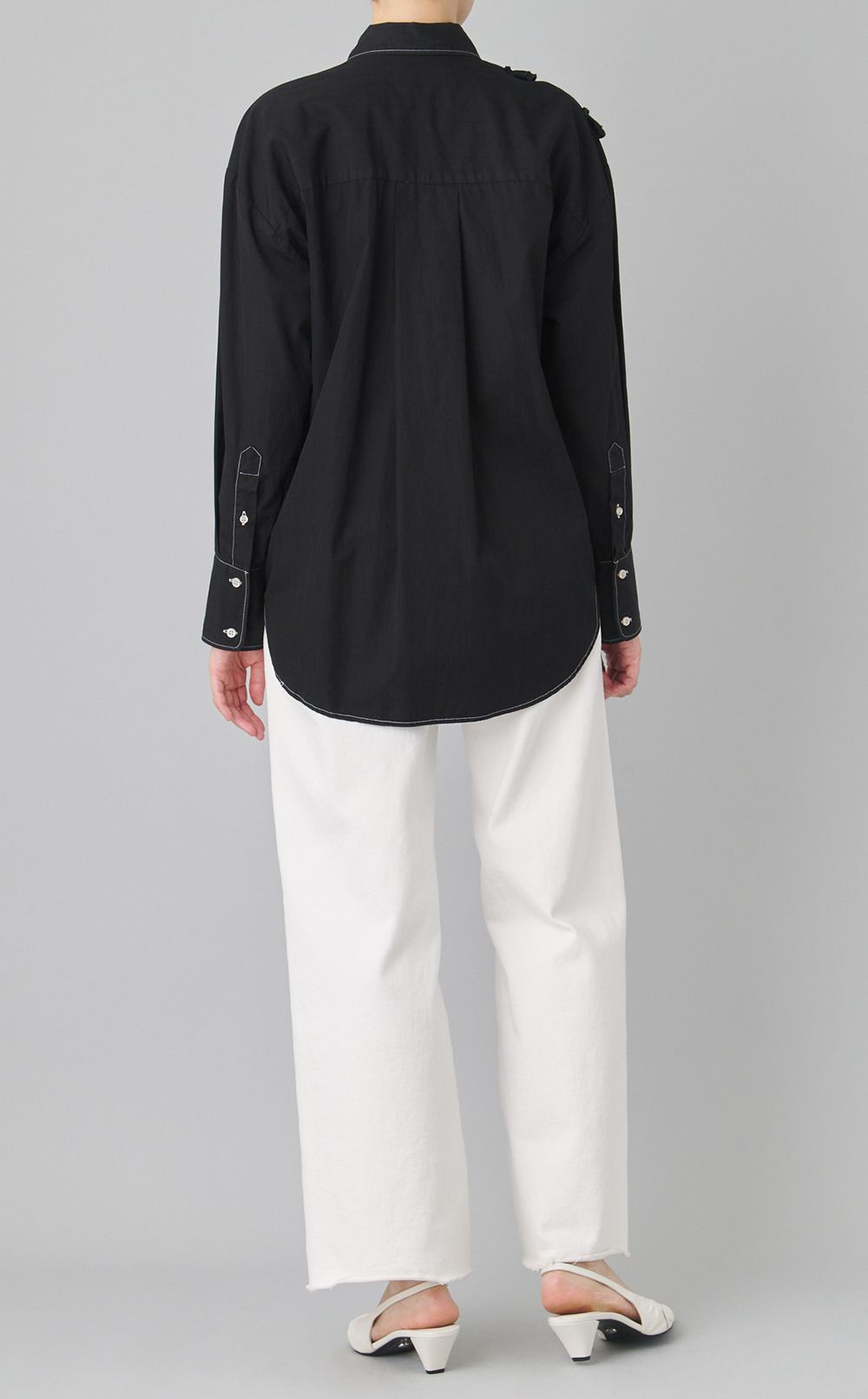 【reADdress】フリルデザインストライプシャツ