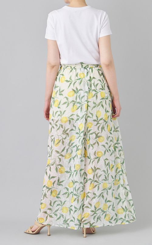 フラワープリントワイドパンツ