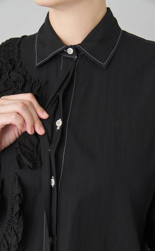 【reADdress】フリルデザインストライプシャツ