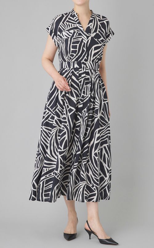 アニマルプリントシャツワンピース