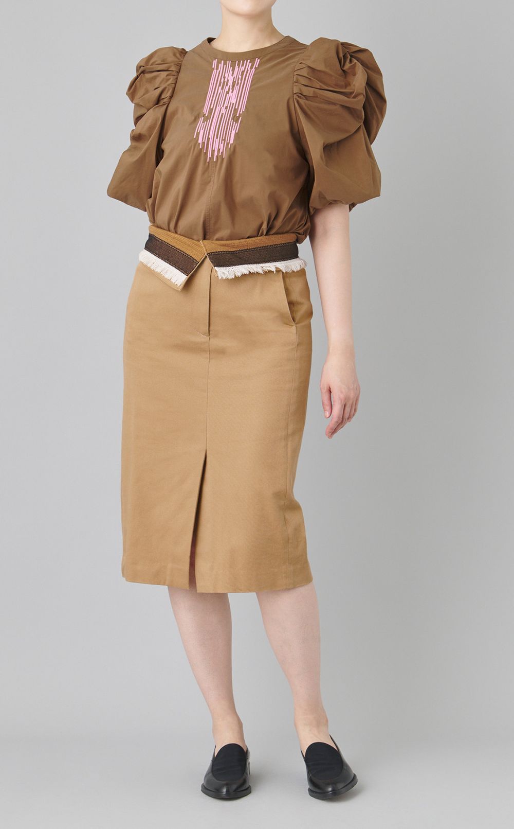 【reADdress】ウエスト切り替えIラインスカート