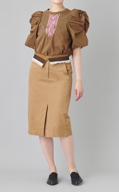 【reADdress】ウエスト切り替えIラインスカート