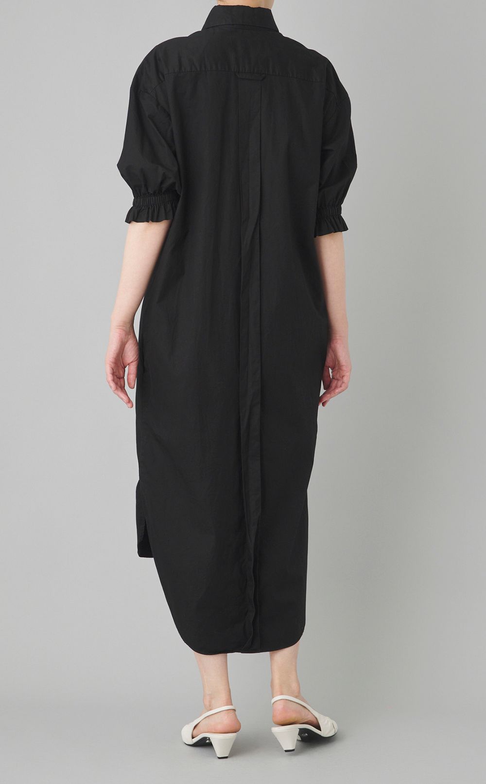 【reADdress】ラッフルスリーブミディ丈シャツワンピース