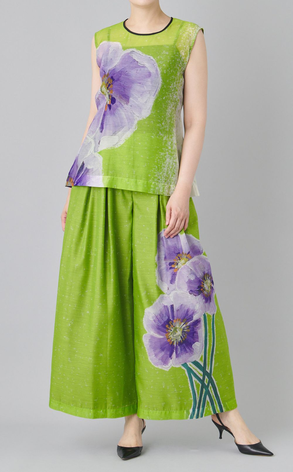 ポピープリントワイドスラックス