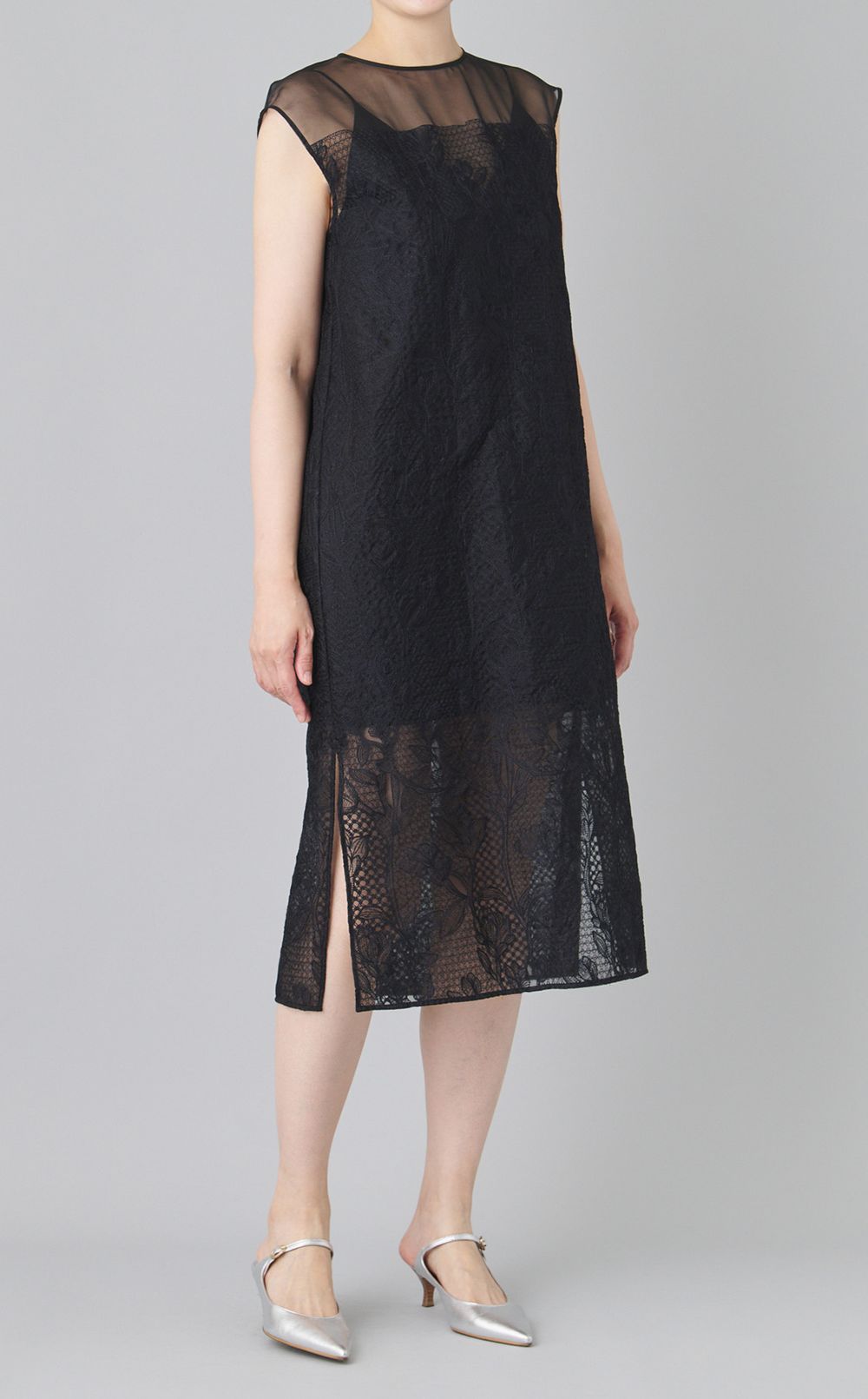 オーガンジーレースシアードレス