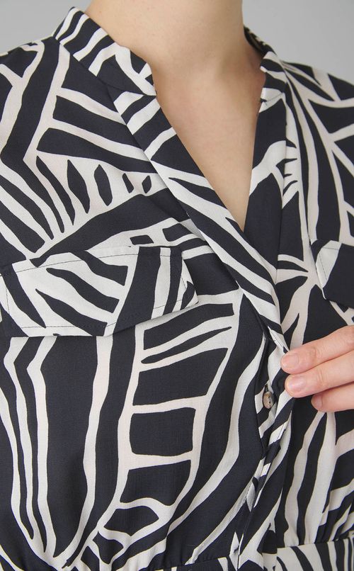 アニマルプリントシャツワンピース