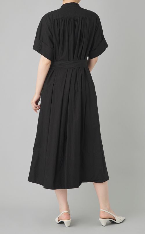 【reADdress】スタンドカラー半袖シャツワンピース