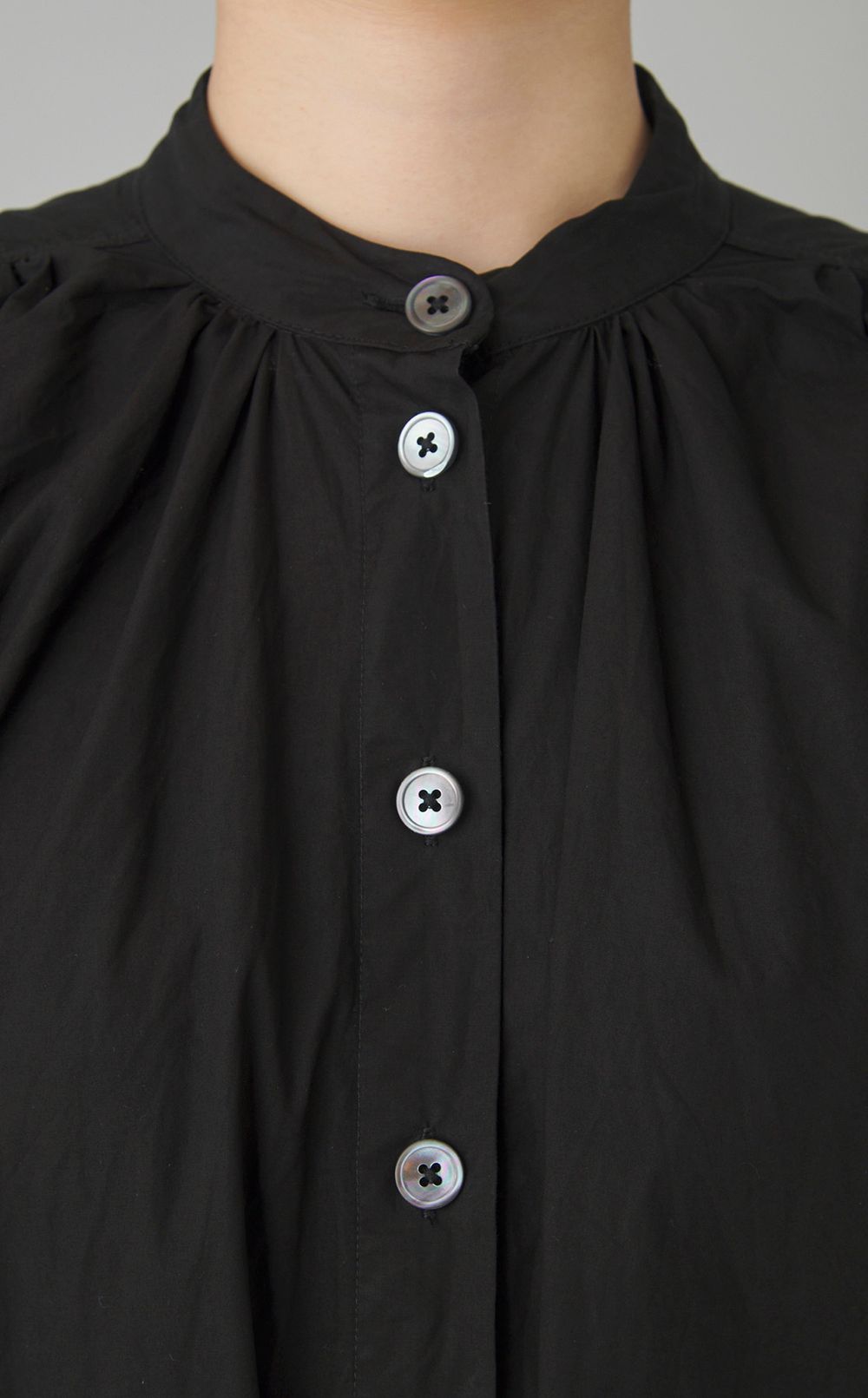 【reADdress】スタンドカラー半袖シャツワンピース