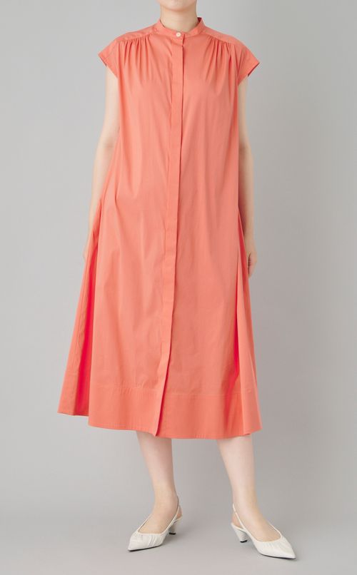 フロントギャザーシャツワンピース