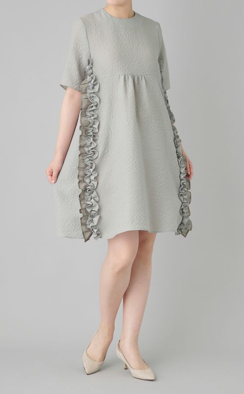 サイドフリルミニドレス