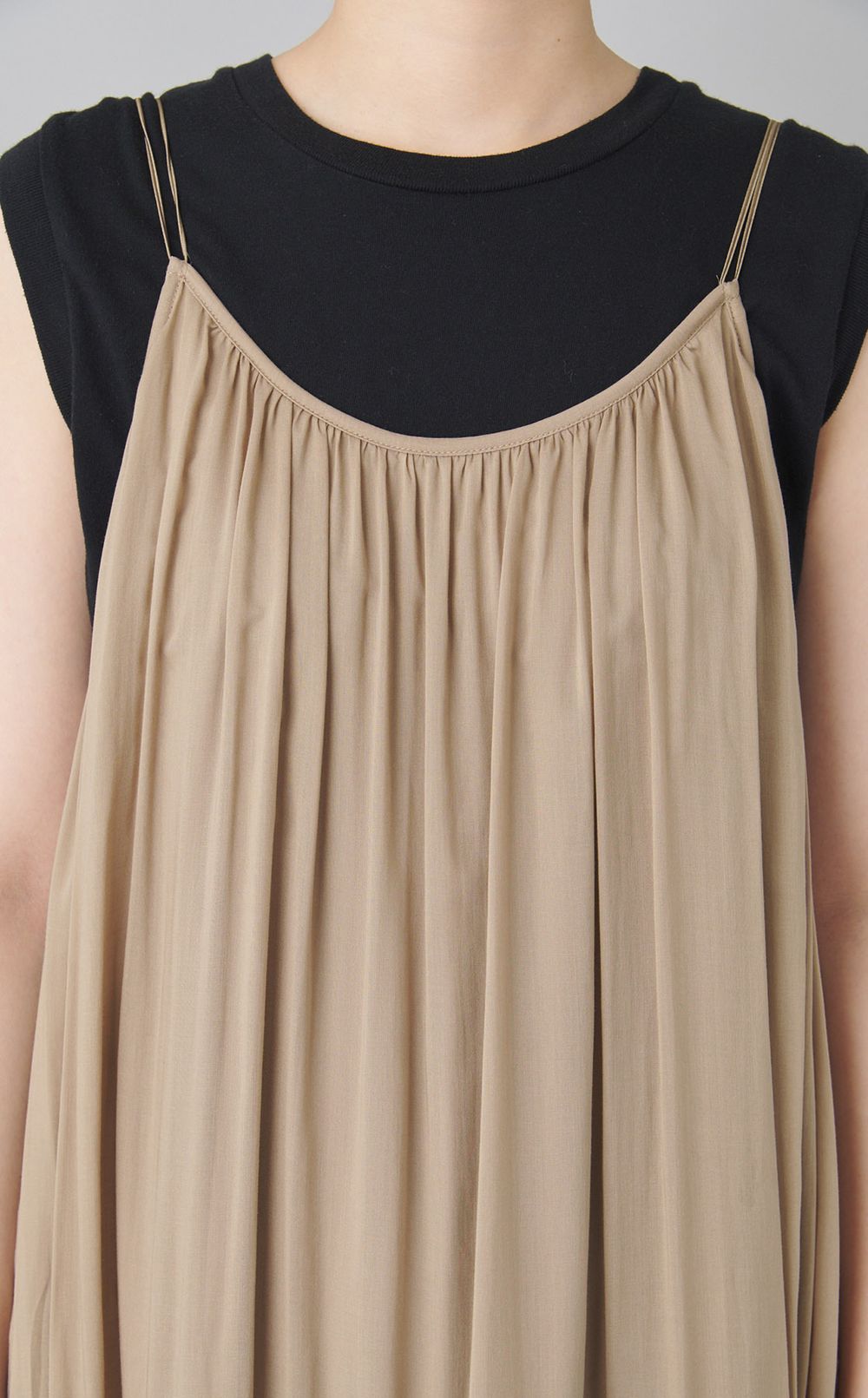 ティアードギャザーロングワンピース