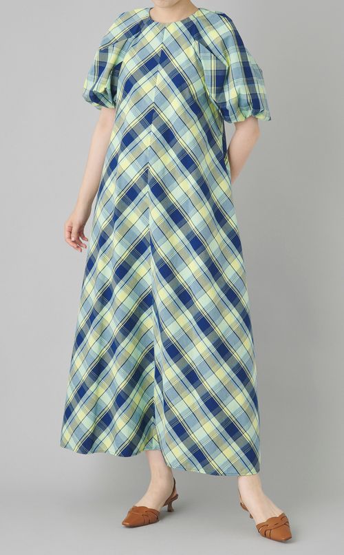 ボリュームスリーブサマードレス