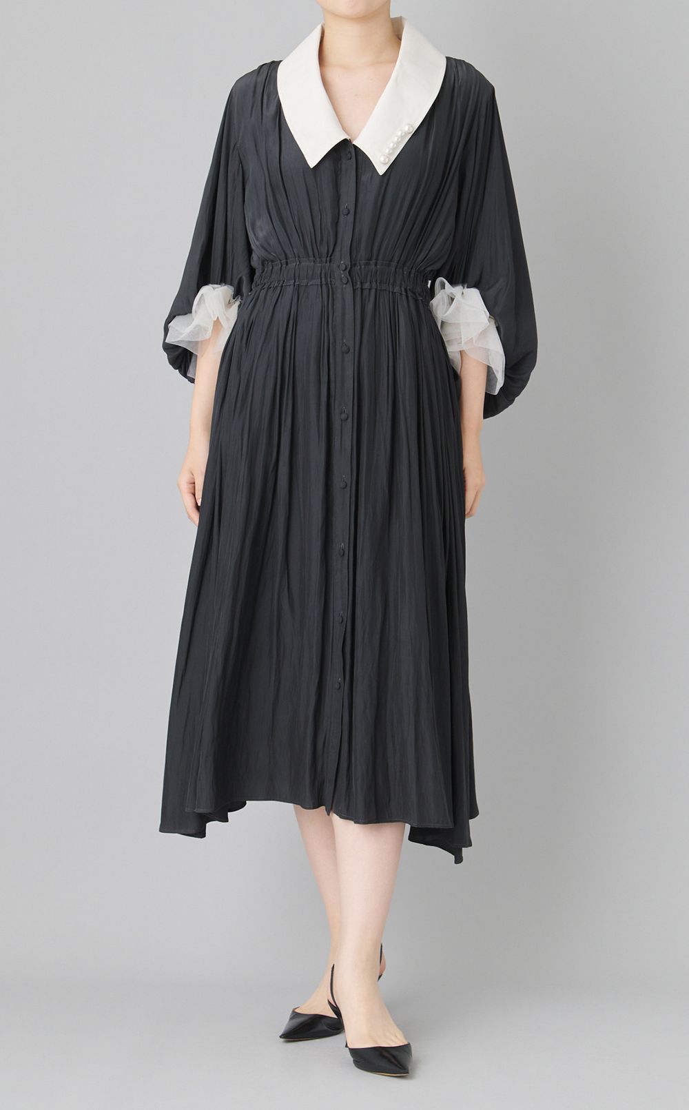 【reADdress】白襟ボーダーワンピース