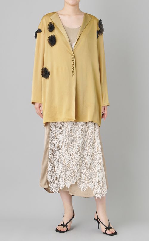 【reADdress】エンブロイダリーサテンワンピース