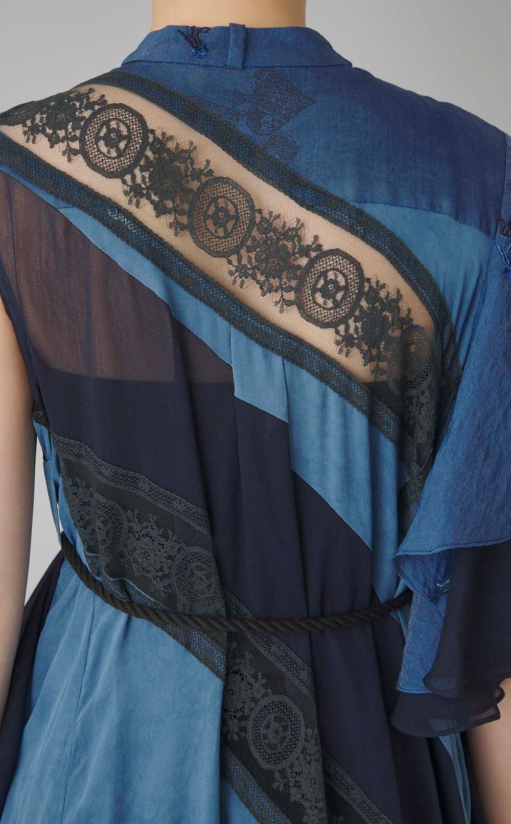 【reADdress】パッチワーク藍染ワンピース