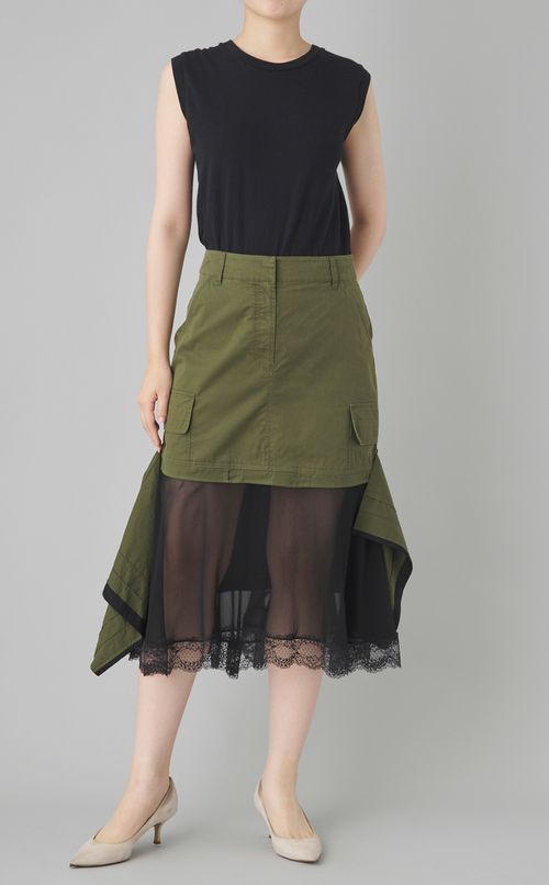 【reADdress】アーミー＆シフォン＆レーススカート