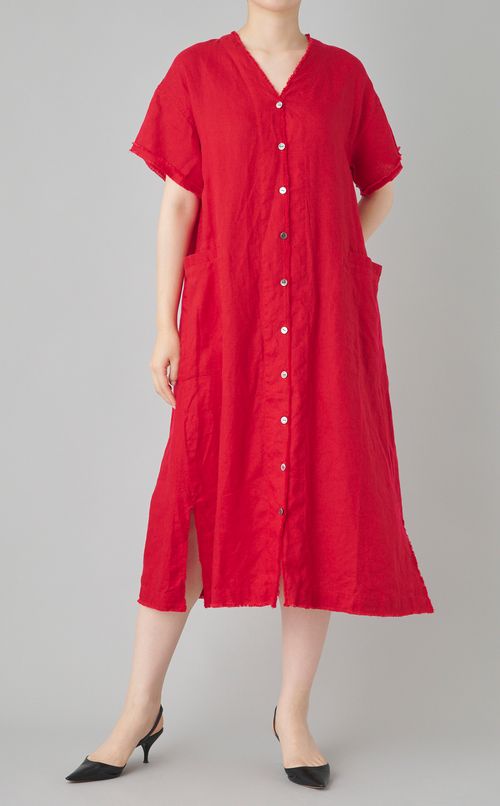 【reADdress】フリンジVネックワンピース