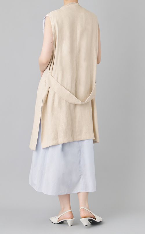 【reADdress】リネンロングベスト