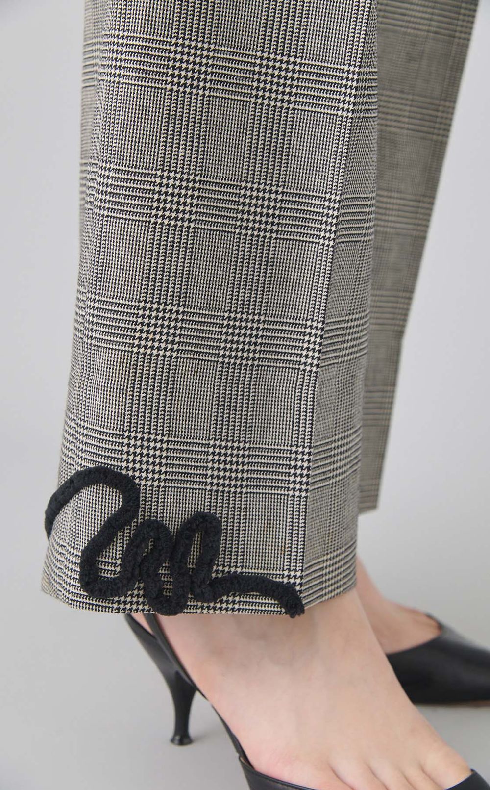 【reADdress】グレンチェックテーパードパンツ