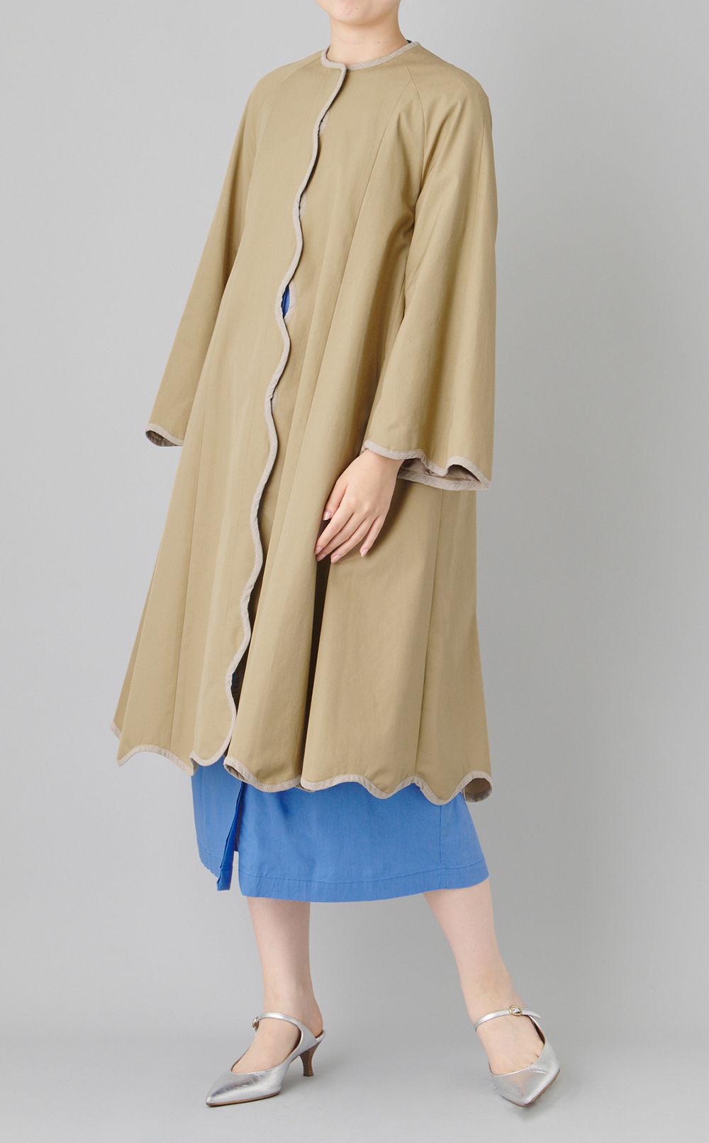 【reADdress】パイピングノーカラーコート