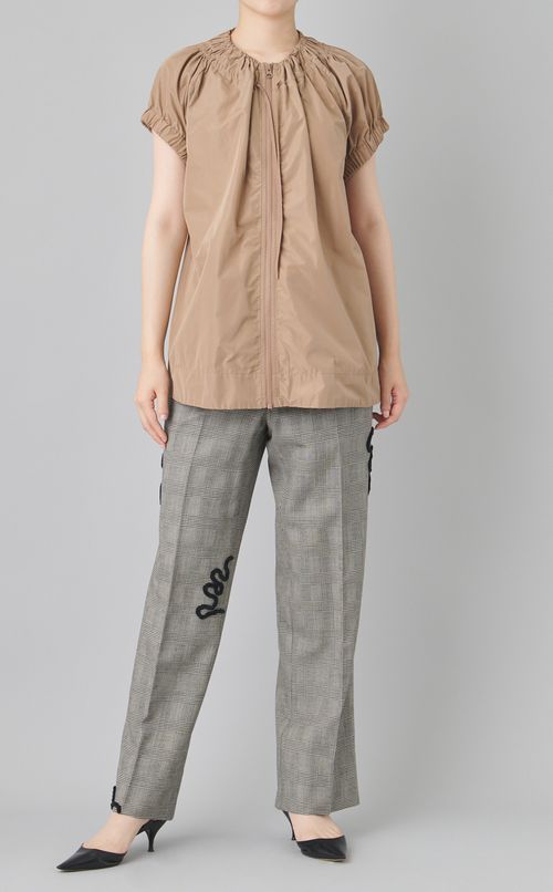 【reADdress】タフタギャザーノースリーブジャケット