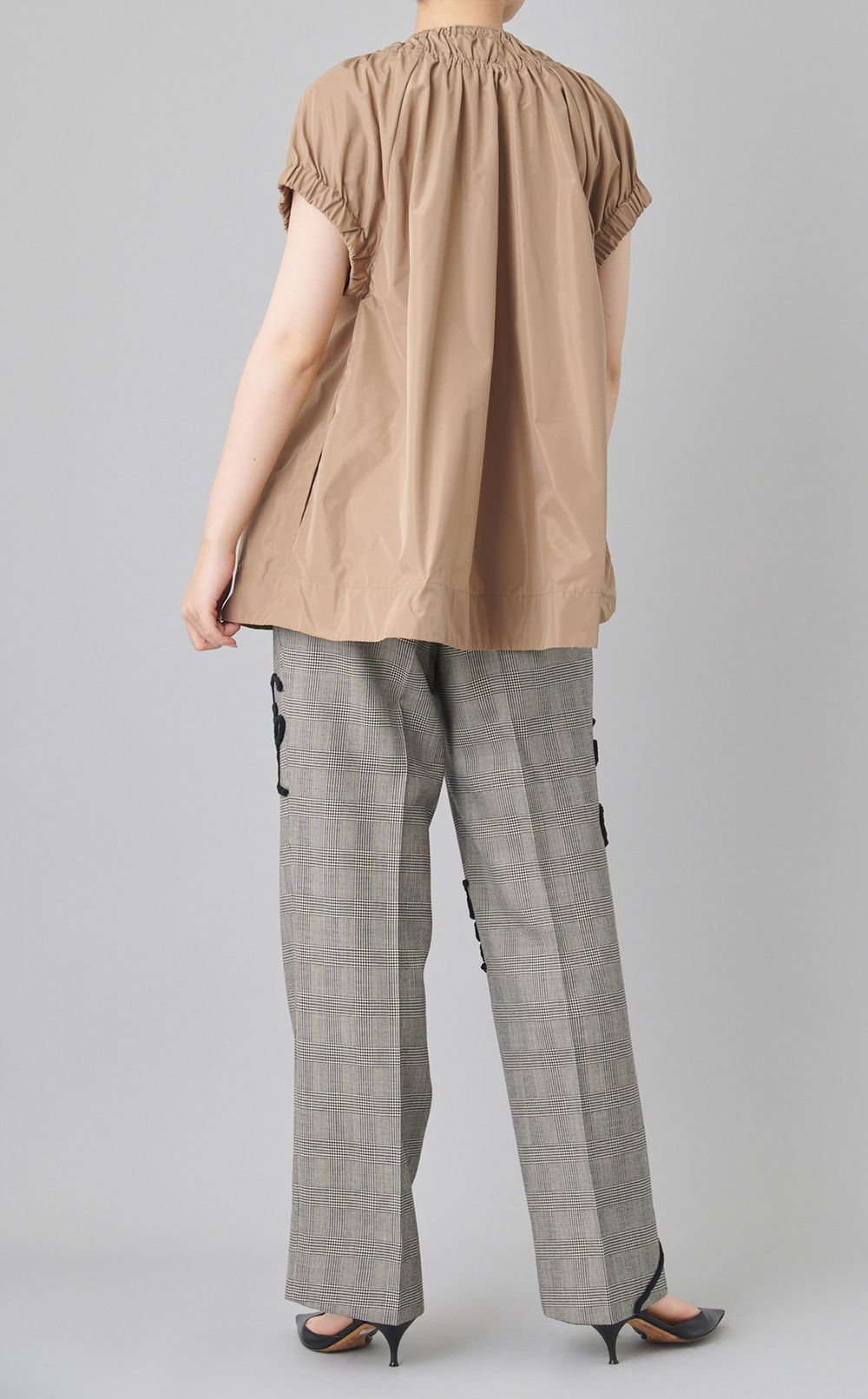 【reADdress】タフタギャザーノースリーブジャケット