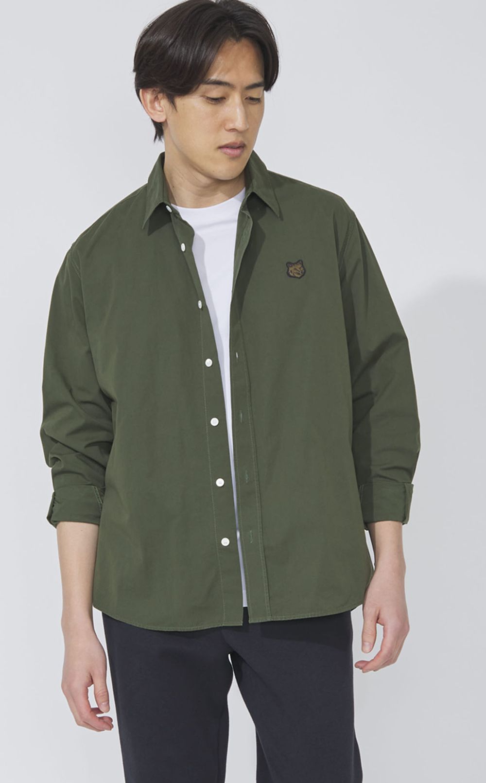 フォックスヘッドパッチポプリンシャツ