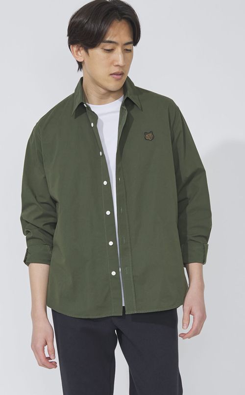 フォックスヘッドパッチポプリンシャツ