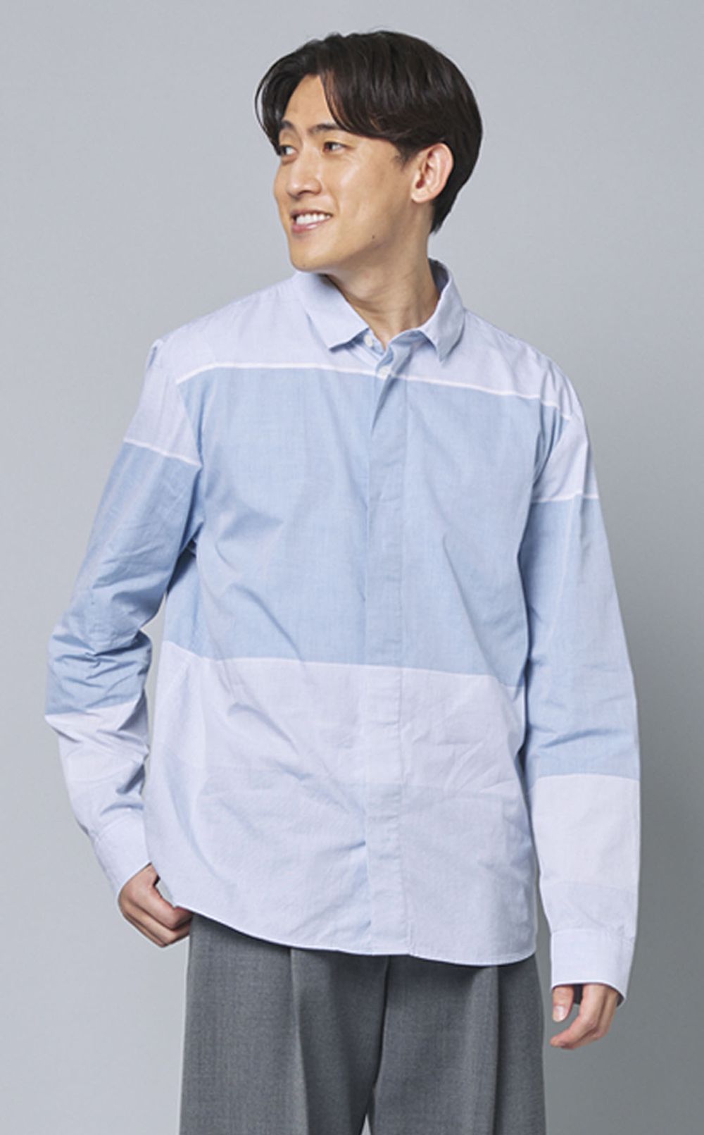 パネルボーダーシャツ