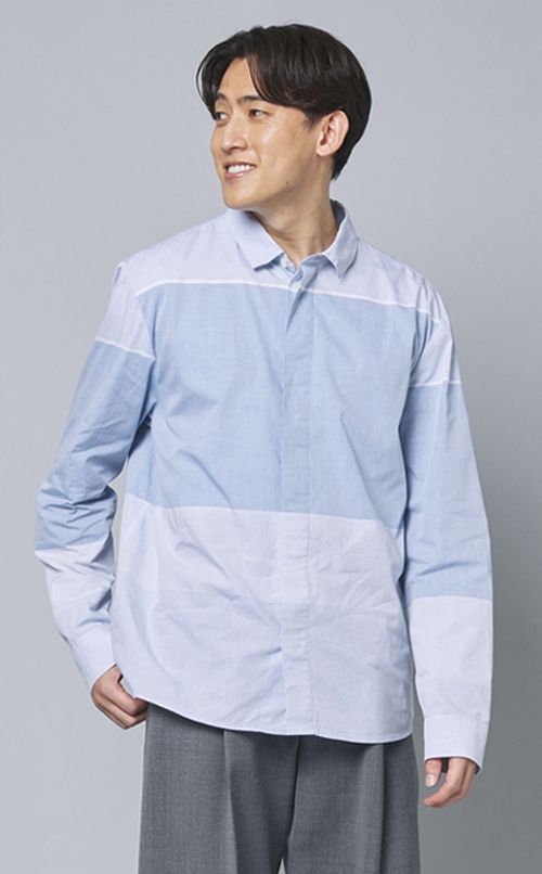パネルボーダーシャツ
