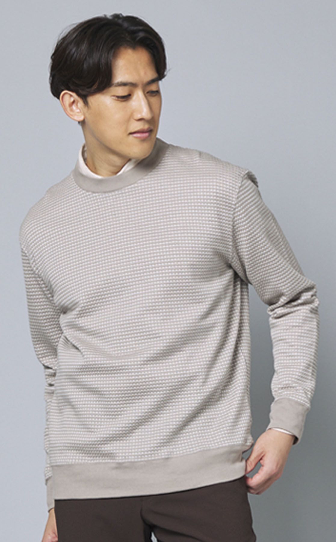 three dots｜ワッフルロングスリーブスウェット