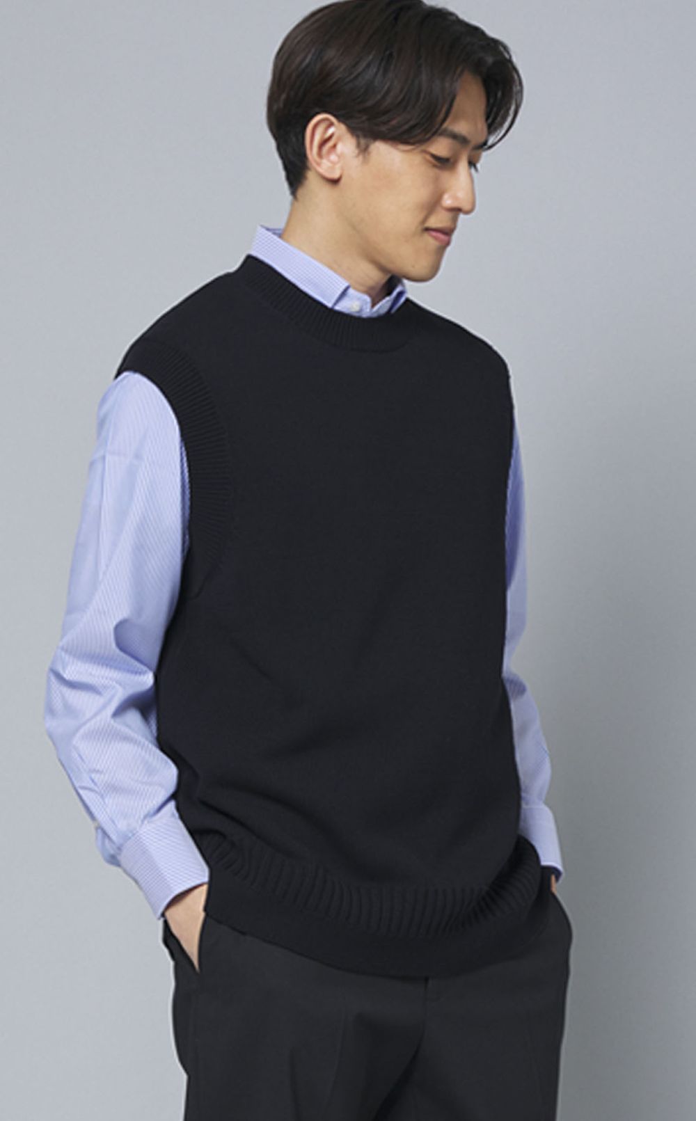 セミワイドストライプシャツ