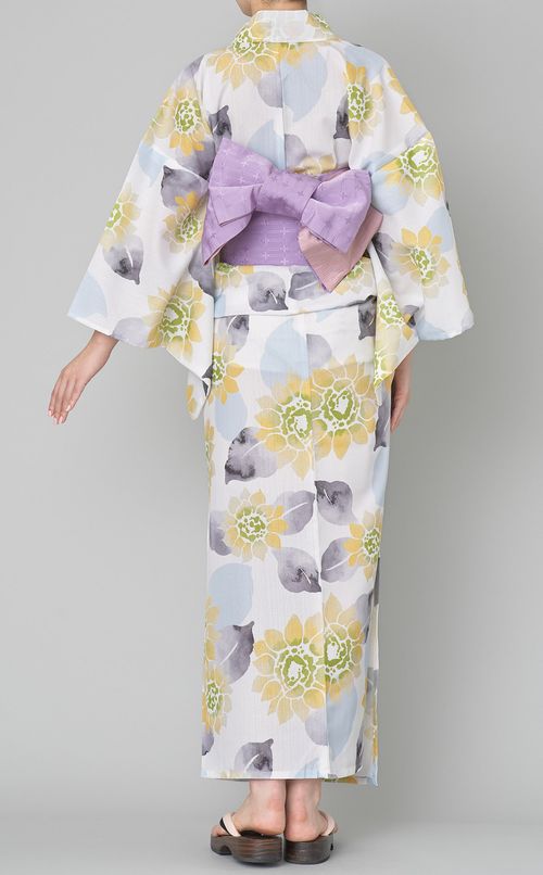 浴衣水彩ひまわり柄