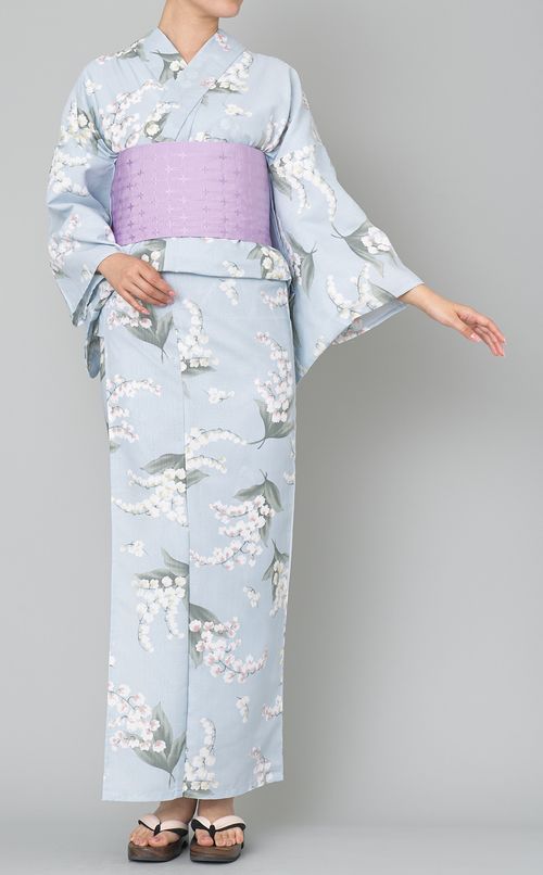 浴衣すずらん柄