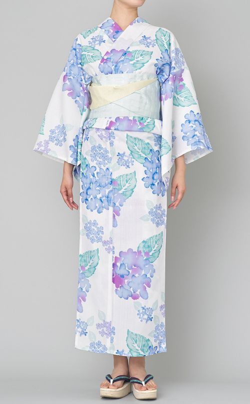 浴衣紫陽花柄