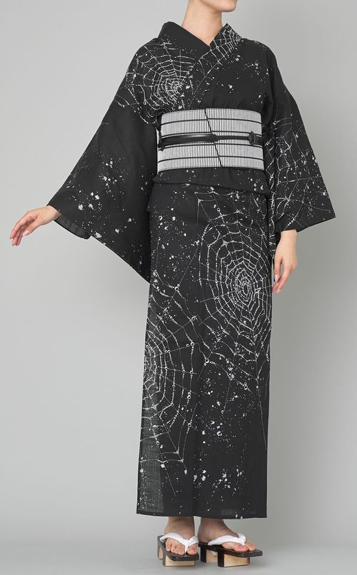 蜘蛛の巣柄 浴衣