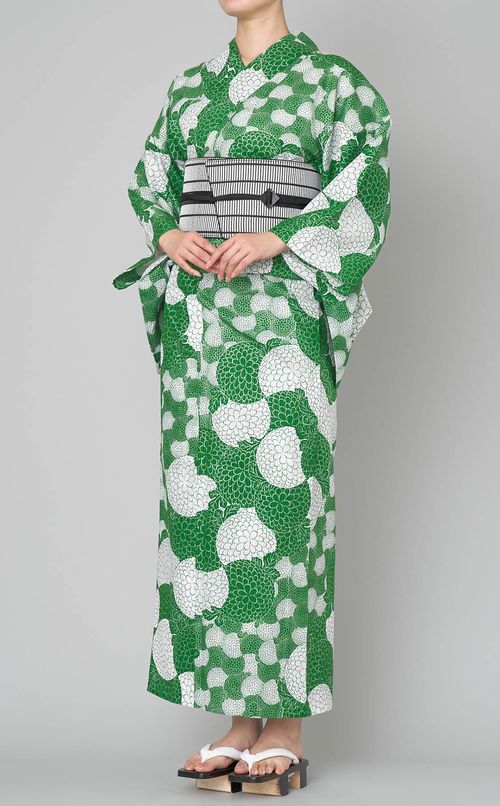 ポンポン菊柄 浴衣