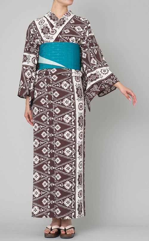 浴衣チロリアンレース柄